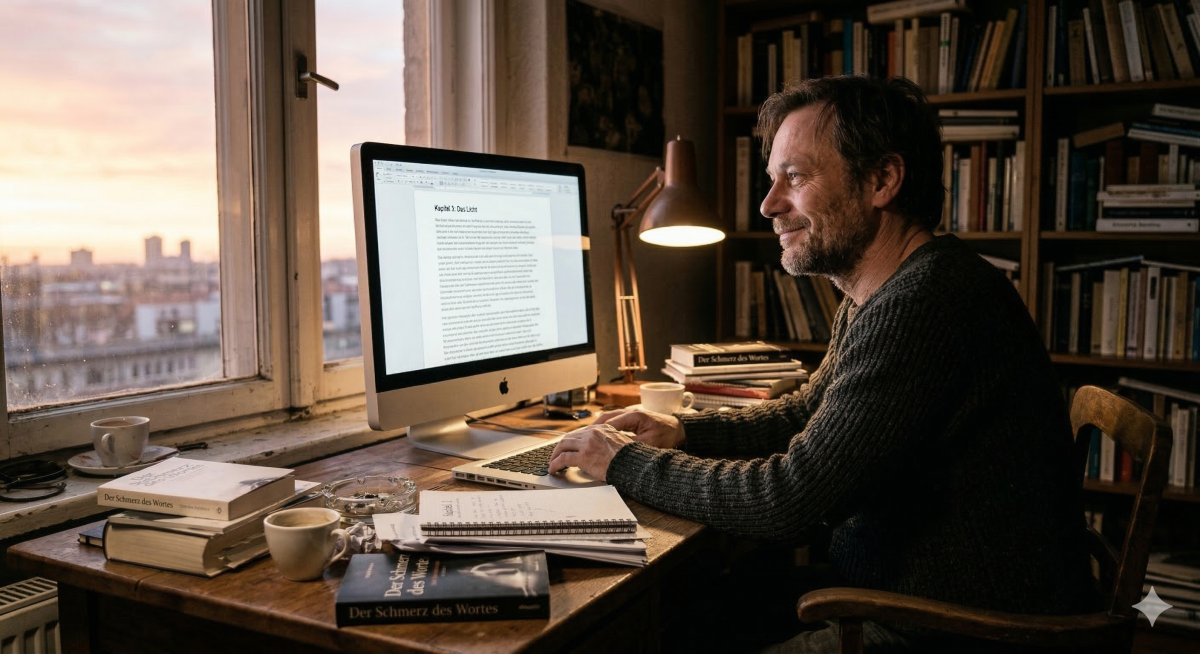 Am Schluss hellt sich Max Blick: Endlich kann er wieder schreiben!